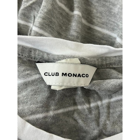Club Monaco Tank Top Womens Gray Stripe Casual Crew Neck Sleeveless - Picture 5 of 6
